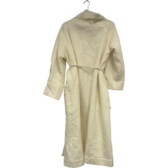 Zara Womens Overcoat Coat XS S Off White Ivory Manteco Wool Tie 8288/448 NWT - Picture 5 of 13